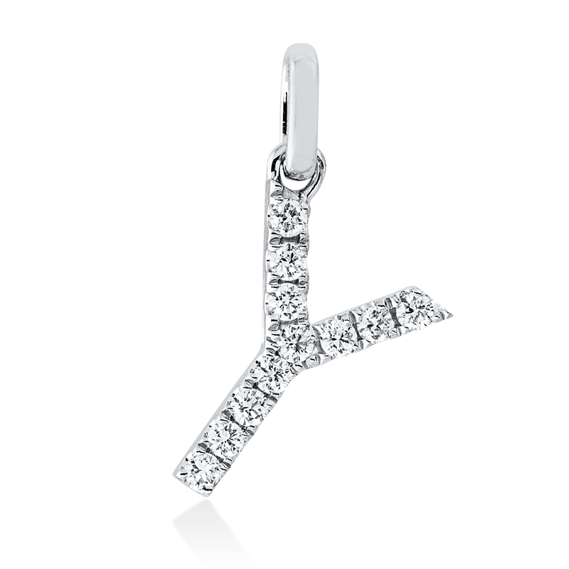 Anhänger 18 kt WG, 11 Brill. 0,12 ct, TW-si