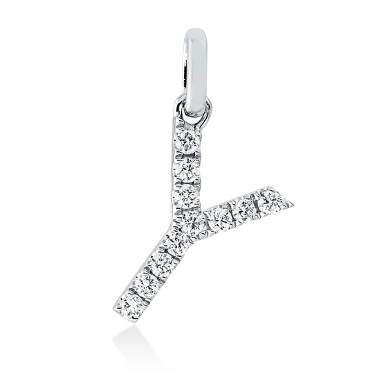Anhänger 18 kt WG, 11 Brill. 0,12 ct, TW-si