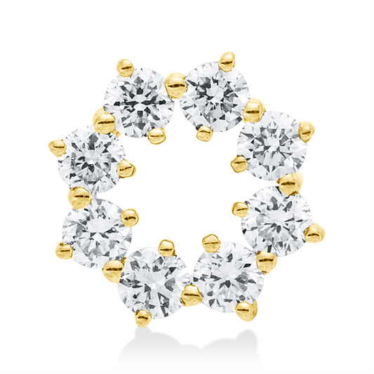 Anhänger 18 kt GG, 8 Brill. 0,25 ct, W-si