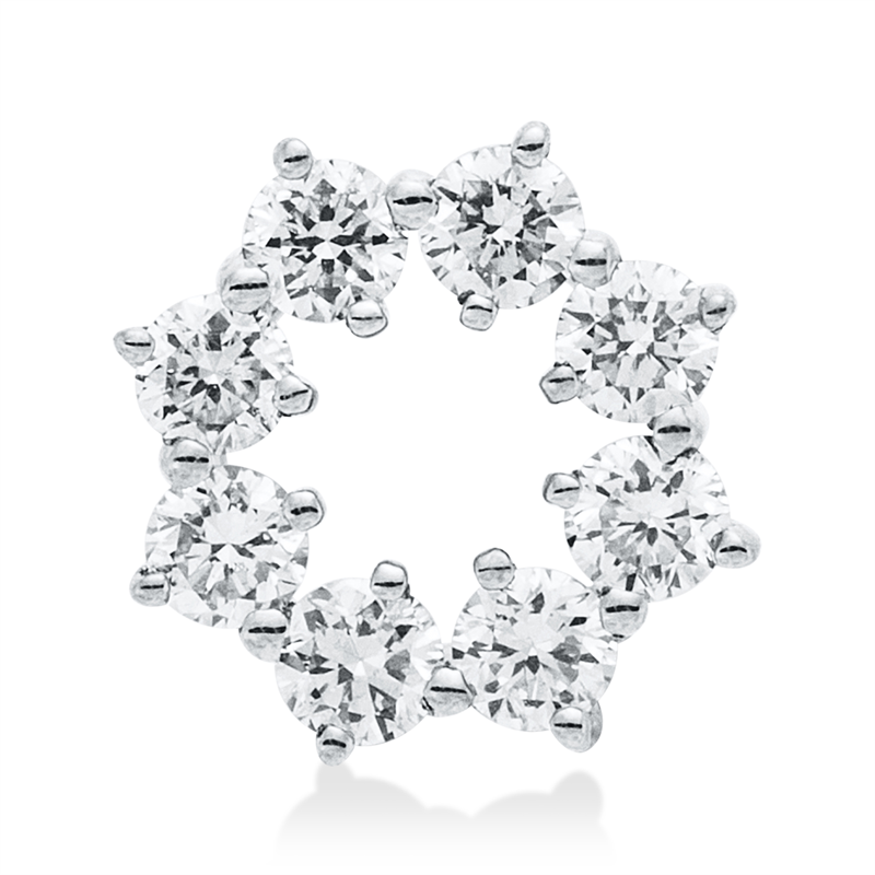 Anhänger 18 kt WG, 8 Brill. 0,25 ct, W-si
