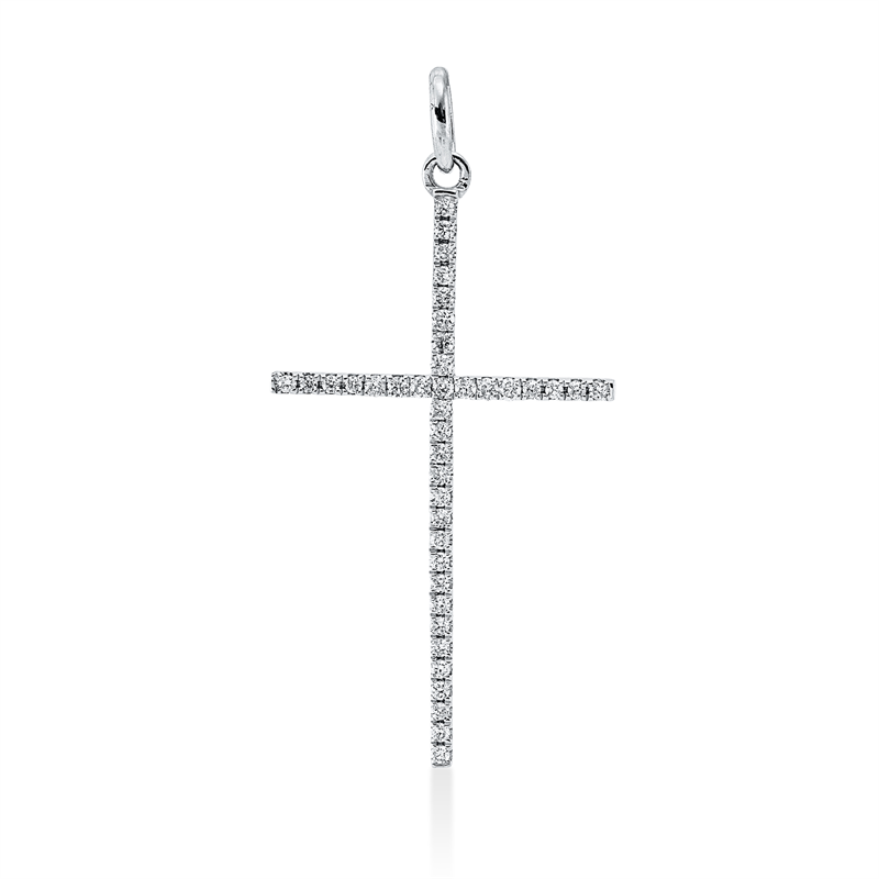 Anhänger 18 kt WG, 40 Brill. 0,12 ct, TW-si
