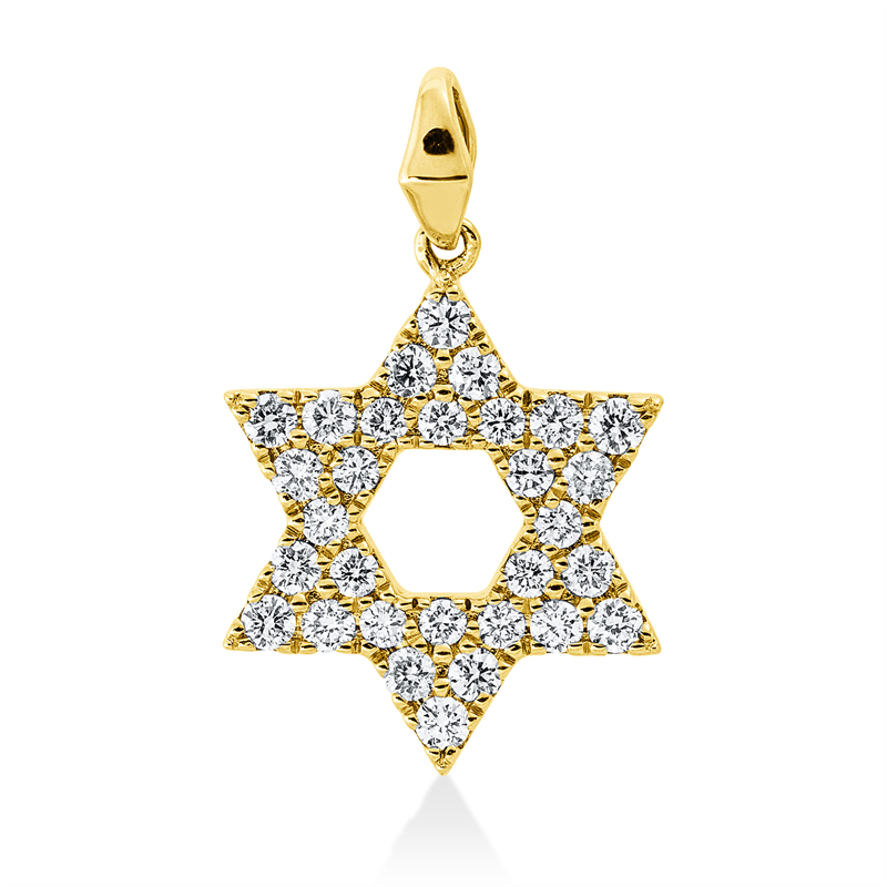 Anhänger 14 kt GG, mit Öse, 30 Brill. 0,33 ct, W-si/pi