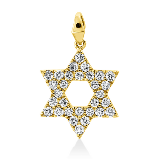 Anhänger 14 kt GG, mit Öse, 30 Brill. 0,33 ct, W-si/pi