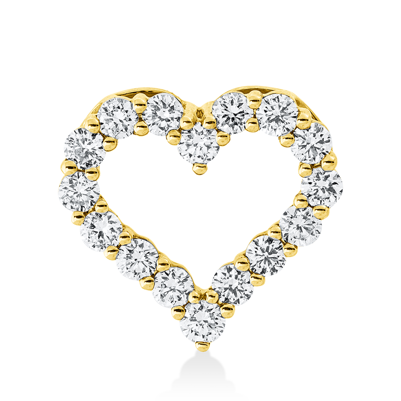 Anhänger 14 kt GG, 16 Brill. 0,65 ct, I-si