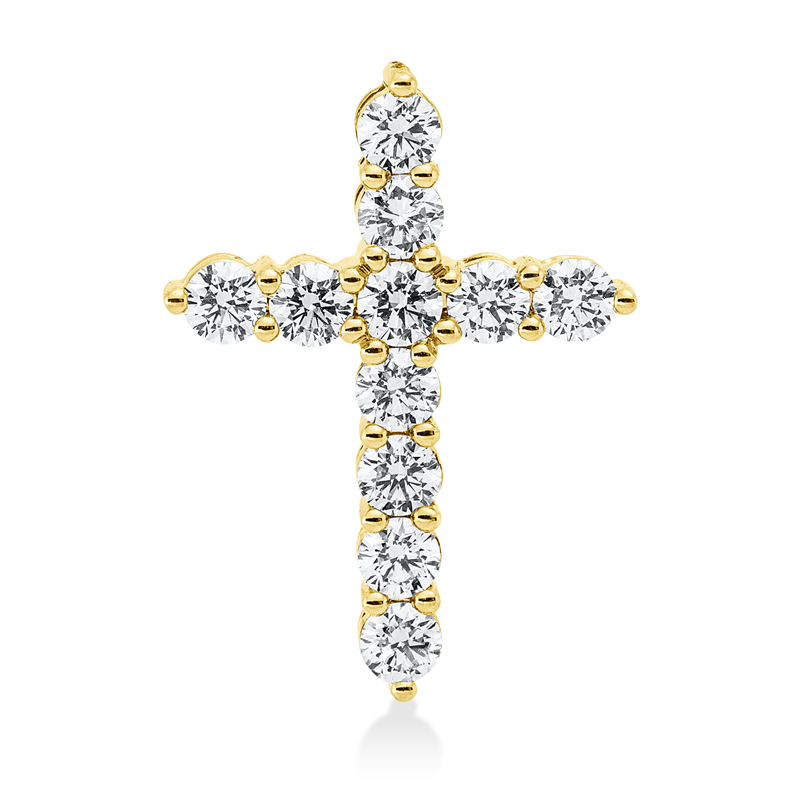 Anhänger 18 kt GG, 11 Brill. 0,97 ct, TTLB-si