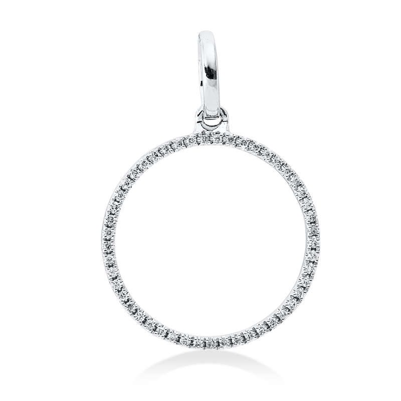 Anhänger 18 kt WG, mit Öse, 49 Brill. 0,06 ct, TW-si