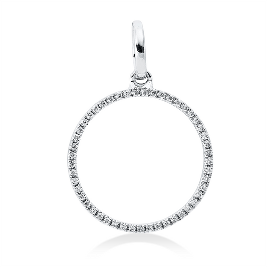 Anhänger 18 kt WG, mit Öse, 49 Brill. 0,06 ct, TW-si