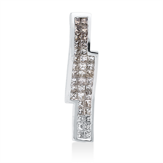 Anhänger 18 kt WG, 38 Princ. 1,10 ct, fancy