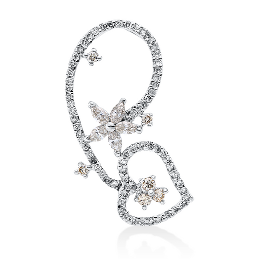 Anhänger 18 kt WG, 5 Nav. 0,33 ct, I-si, 76 Brill. 0,64 ct, I-pi