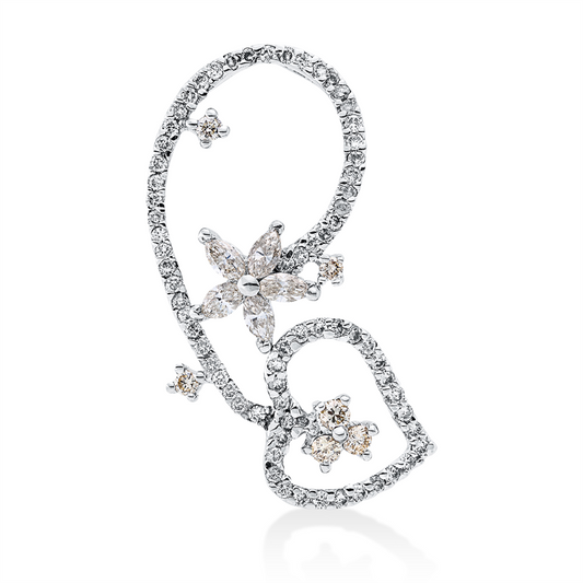 Anhänger 18 kt WG, 5 Nav. 0,33 ct, I-si, 76 Brill. 0,64 ct, I-pi