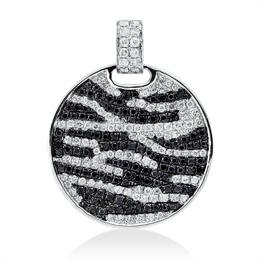 Anhänger 18 kt WG, Fassung teils schwarz rhodinie, 120 Brill. 0,86 ct, TW-pi, 115 Brill. 0,83 ct, schwarz