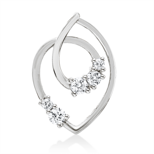 Anhänger 18 kt WG, 3 Brill. 0,14 ct, TW-si, 2 Brill. 0,04 ct, TW-si
