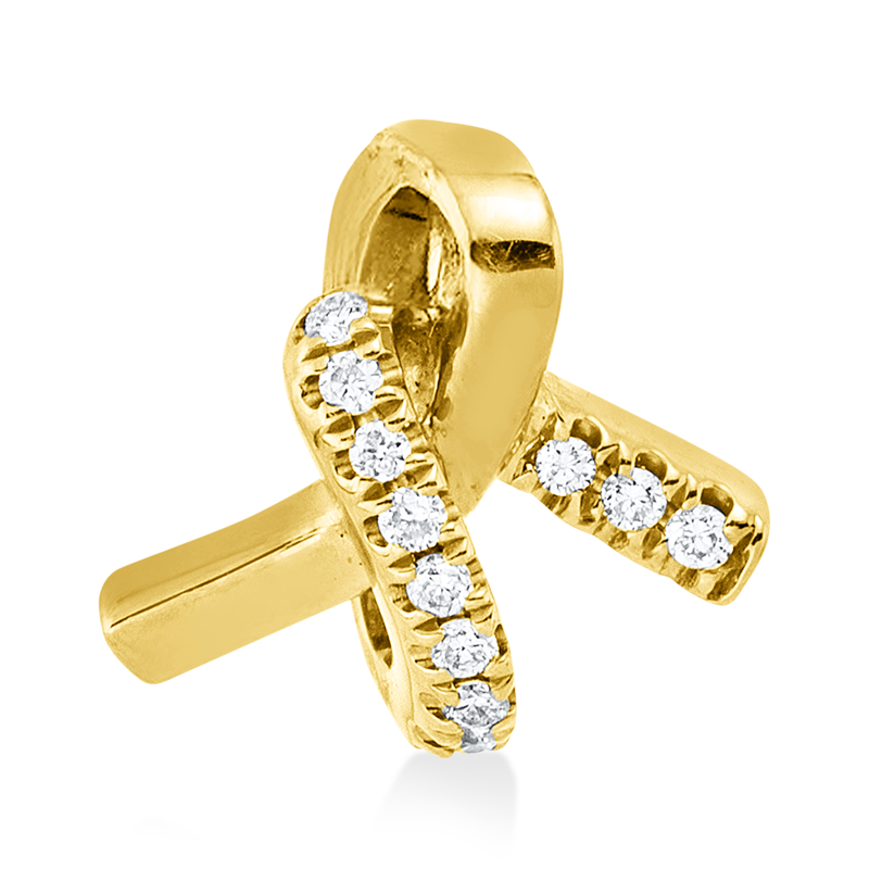 Anhänger 18 kt GG, 11 Brill. 0,03 ct, TW-si