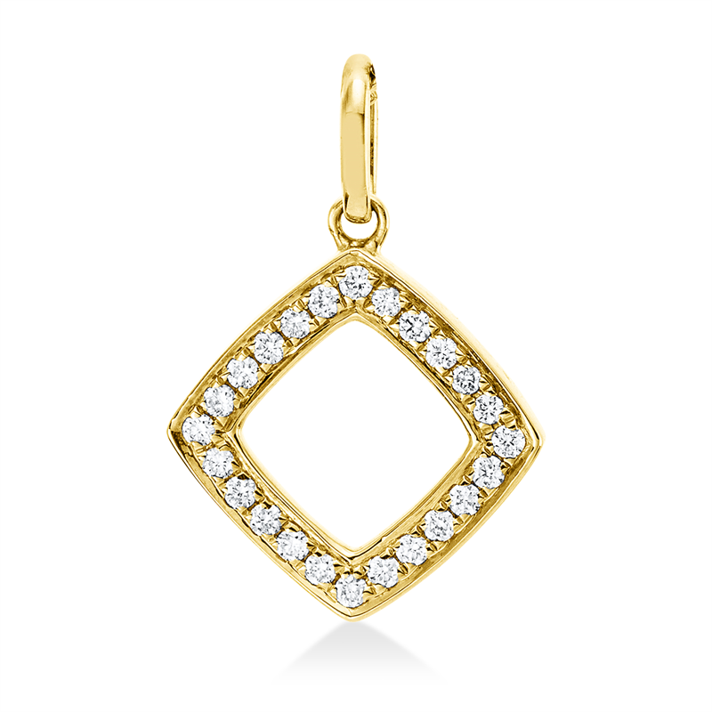 Anhänger 18 kt GG, 24 Brill. 0,10 ct, TW-si