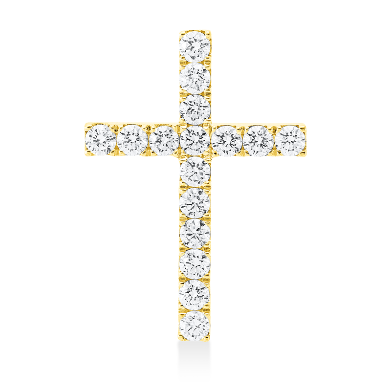 Anhänger 18 kt GG, 16 Brill. 1,18 ct, TW-si