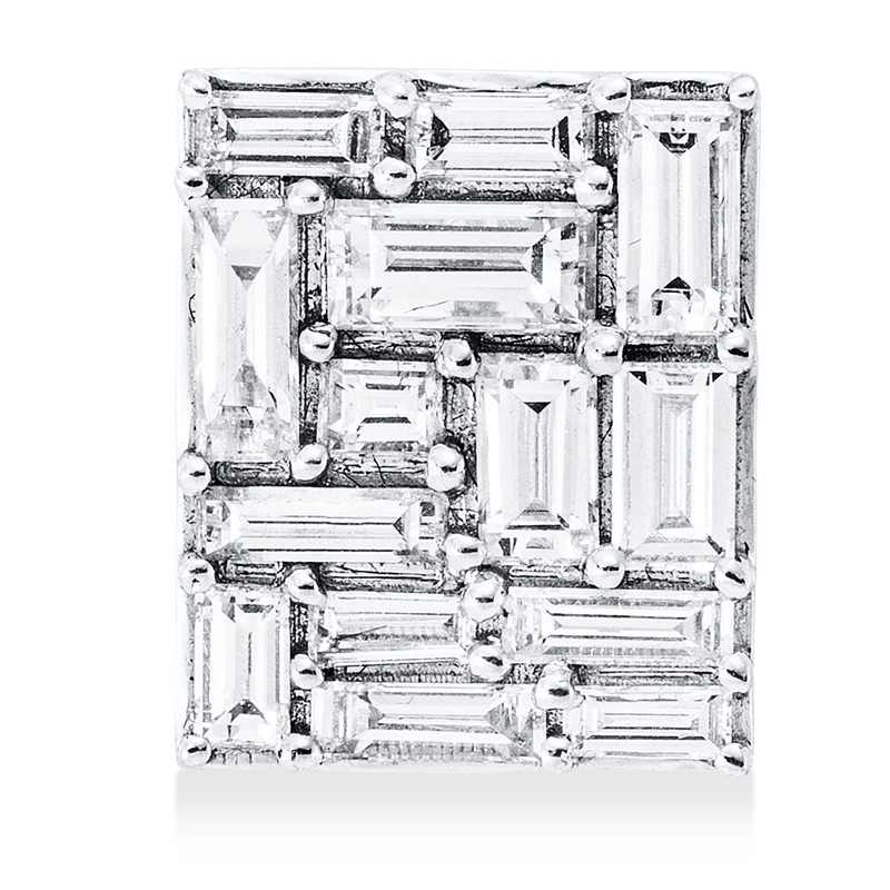 Anhänger 18 kt WG, 4 Bag. 0,41 ct, TW-vsi, 10 Bag. 0,45 ct, TW-vsi