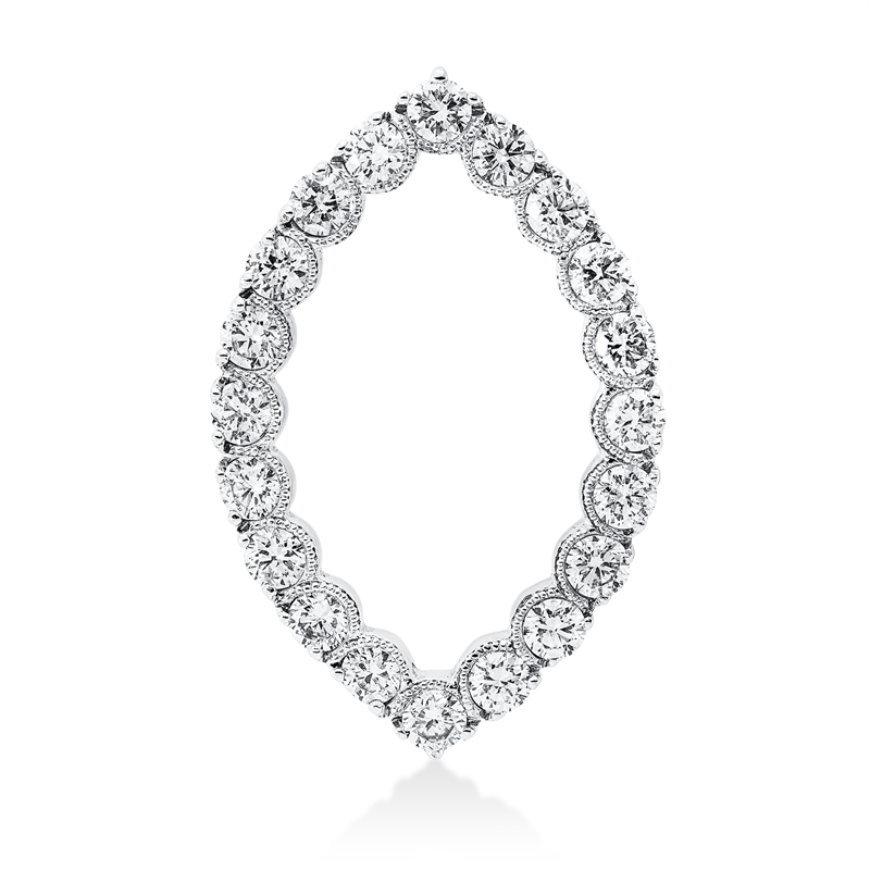 Anhänger 18 kt WG, Blattt, 20 Brill. 1,34 ct, I-si