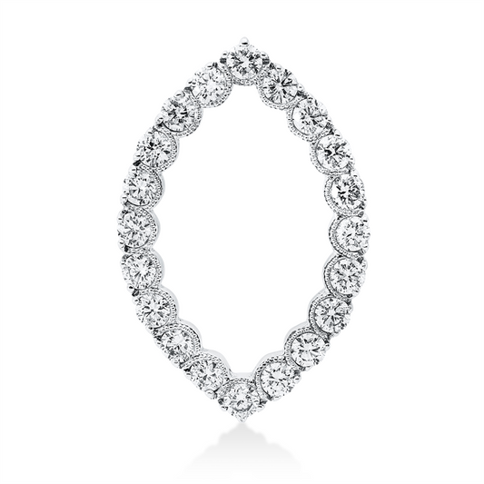 Anhänger 18 kt WG, Blattt, 20 Brill. 1,34 ct, I-si