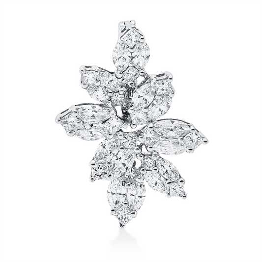 ABVERKAUF Anhänger 18 kt WG, 16 Princ. 0,74 ct, TW-vsi, 16 Nav. 1,52 ct, TW-vsi