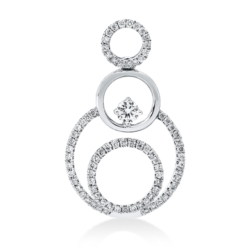 ABVERKAUF Anhänger 18 kt WG, 77 Brill. 0,49 ct, TW-si, 1 Brill. 0,16 ct, TW-si