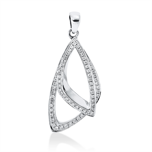 ABVERKAUF Anhänger 18 kt WG, mit Öse, 85 Brill. 0,35 ct, TW-si