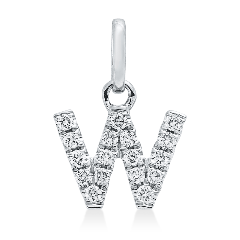 Anhänger 18 kt WG, mit Öse, 17 Brill. 0,07 ct, W-si