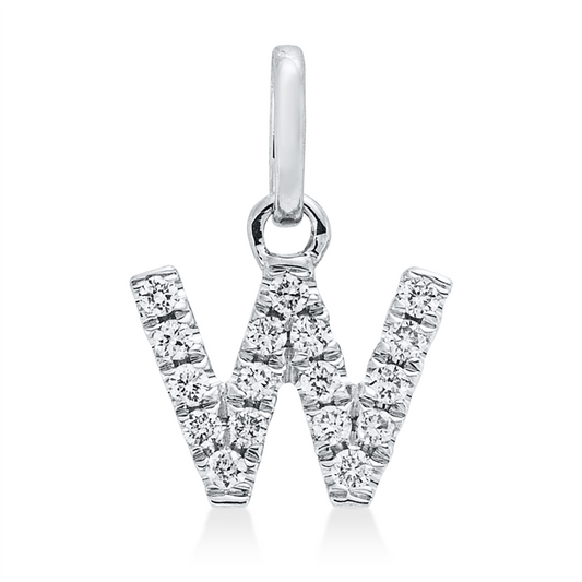 Anhänger 18 kt WG, mit Öse, 17 Brill. 0,07 ct, W-si