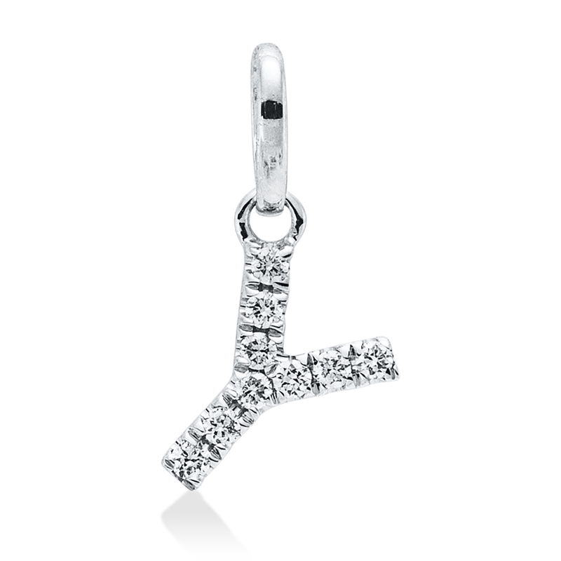 Anhänger 18 kt WG, mit Öse, 9 Brill. 0,04 ct, W-si