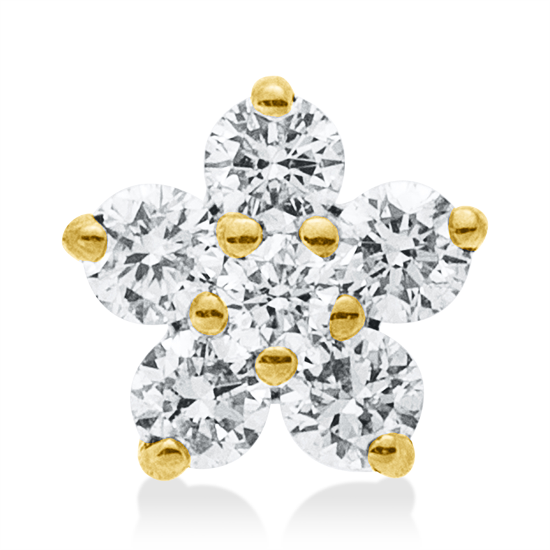 Anhänger 18 kt GG, 6 Brill. 0,10 ct, W-si