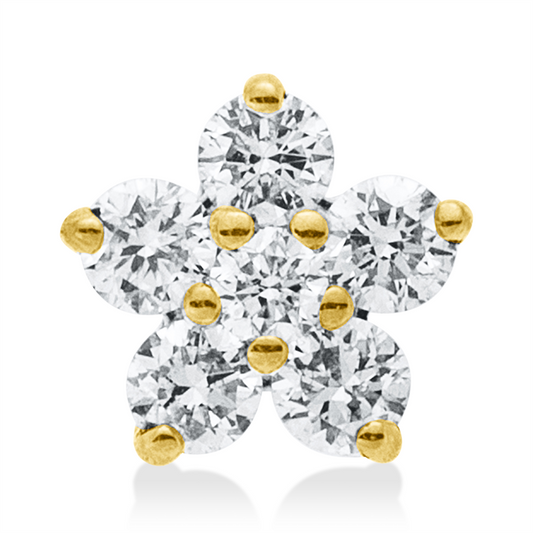 Anhänger 18 kt GG, 6 Brill. 0,10 ct, W-si