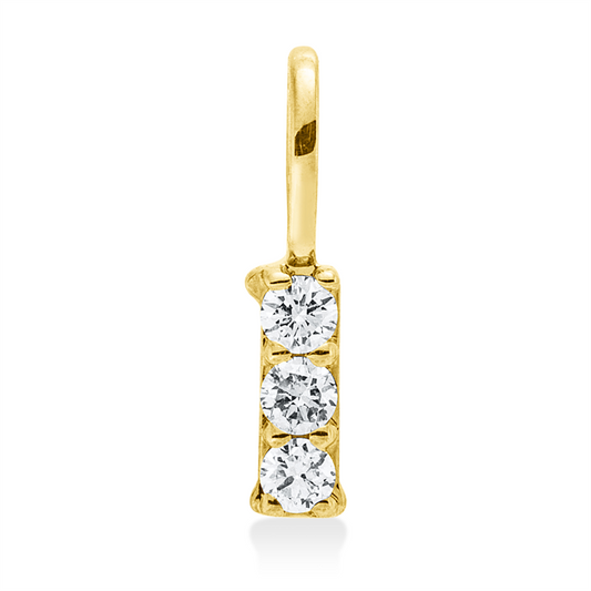 Anhänger 18 kt GG, mit Öse, 3 Brill. 0,07 ct, W-si