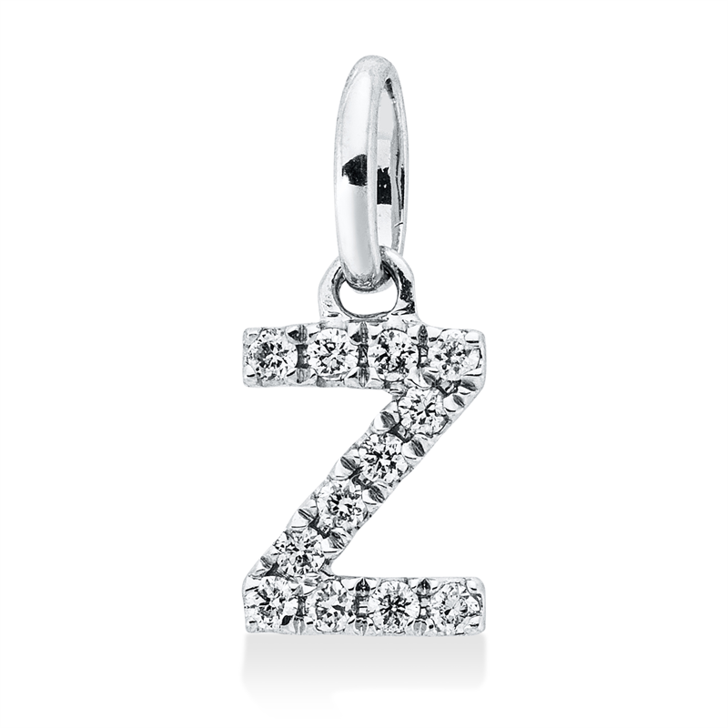 Anhänger 18 kt WG, 12 Brill. 0,05 ct, W-si