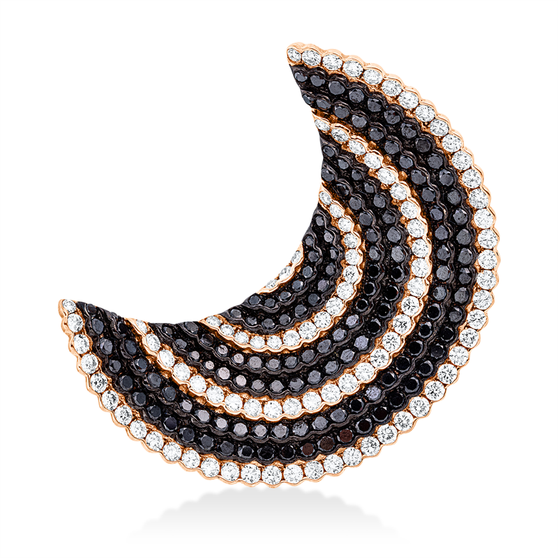 Anhänger 18ktRG, Fassung teils schwarz rhodinie, 94 Brill. 4,04 ct, TW-vsi/si, 140 Brill. 6,19ct, schwarz