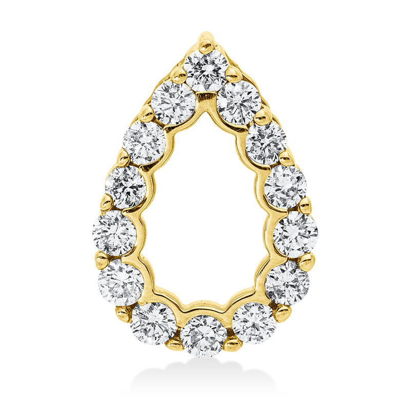Anhänger 14 kt GG, 14 Brill. 0,70 ct, W-si