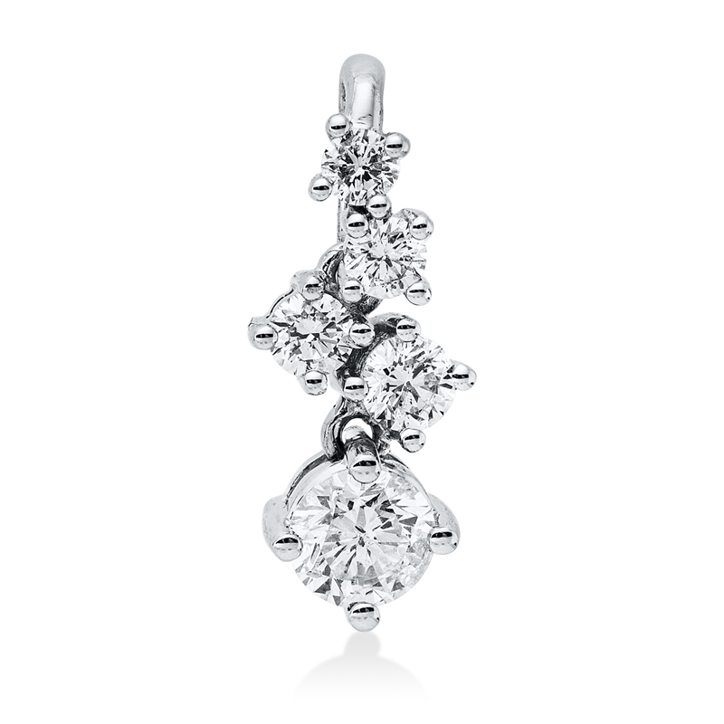 Anhänger 18 kt WG, 1 Brill. 0,07 ct, 1 Brill. 0,06 ct, 1 Brill. 0,05 ct, 1 Brill. 0,04 ct, 1 Brill. 0,31 ct, W-si
