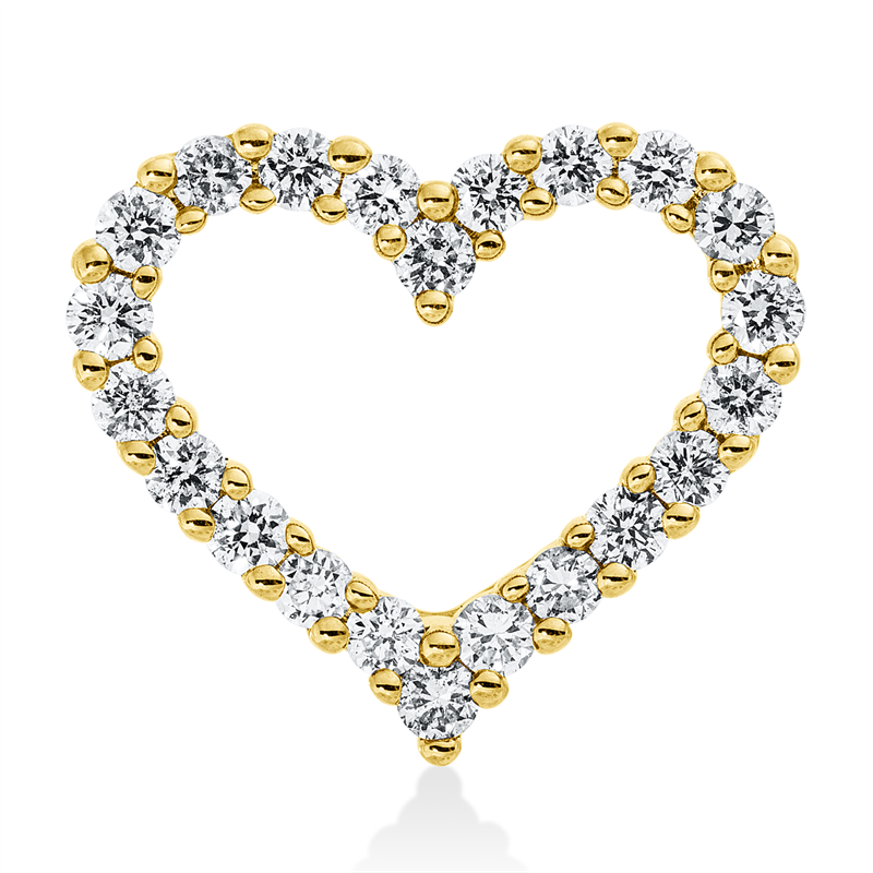 Anhänger 14 kt GG, 22 Brill. 0,52 ct, W-si/pi