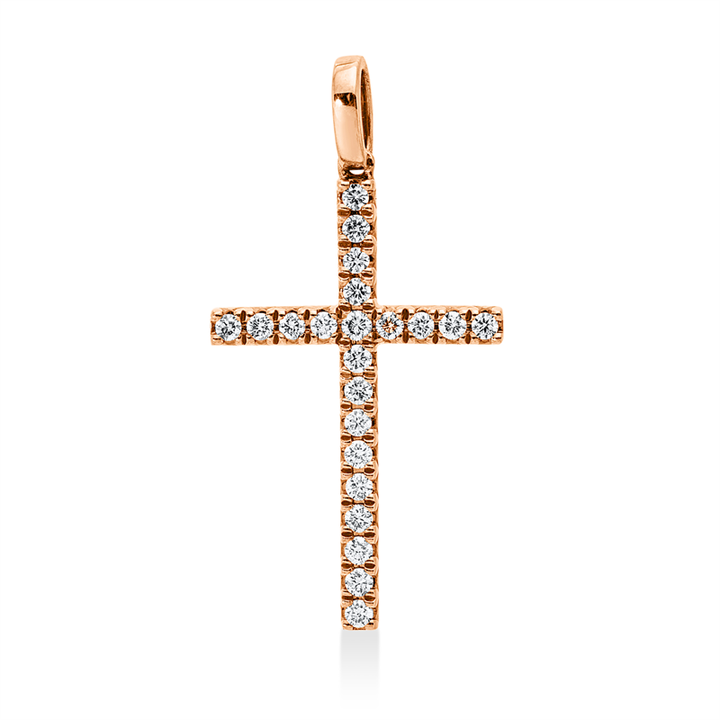 Anhänger 14 kt RG, 22 Brill. 0,32 ct, W-si