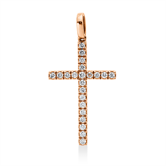 Anhänger 14 kt RG, 22 Brill. 0,32 ct, W-si