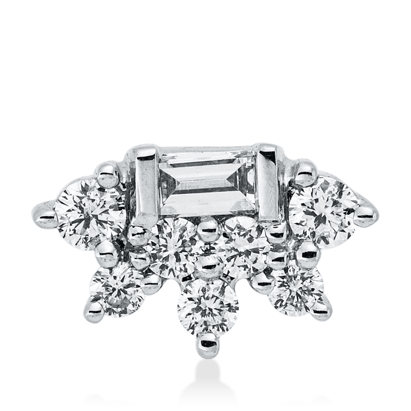 Anhänger 14 kt WG, 7 Brill. 0,12 ct, W-si, 1 Bag. 0,05 ct, W-pi