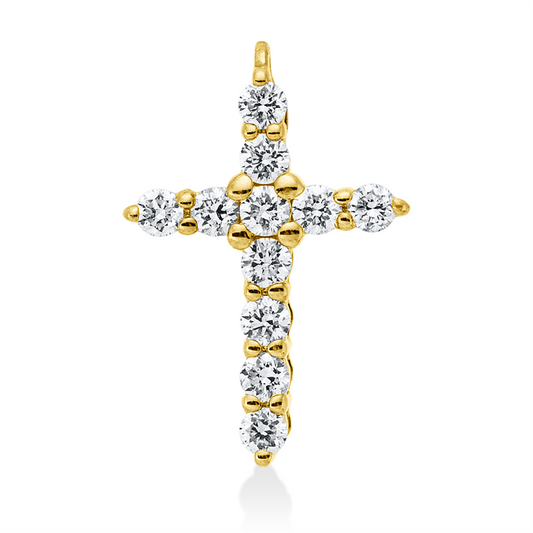 Anhänger 14 kt GG, 11 Brill. 0,16 ct, W-si/pi,