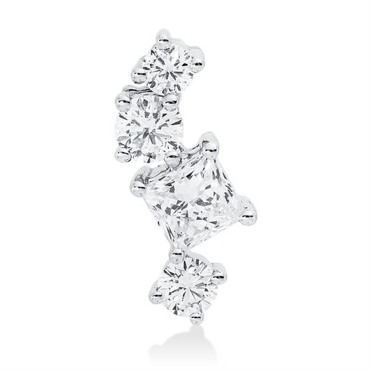 Anhänger 14 kt WG, 1 Princ. 0,31 ct, 1 Brill. 0,08 ct, 1 Brill. 0,11 ct, 1 Brill. 0,05 ct, W-si