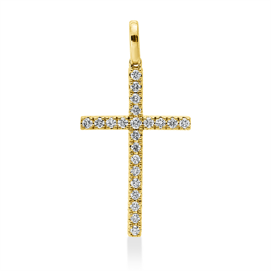 Anhänger 14 kt GG, 22 Brill. 0,33 ct, W-si/pi