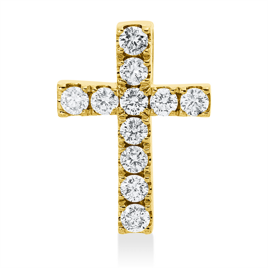 Anhänger 14 kt GG, 11 Brill. 0,47 ct, W-pi