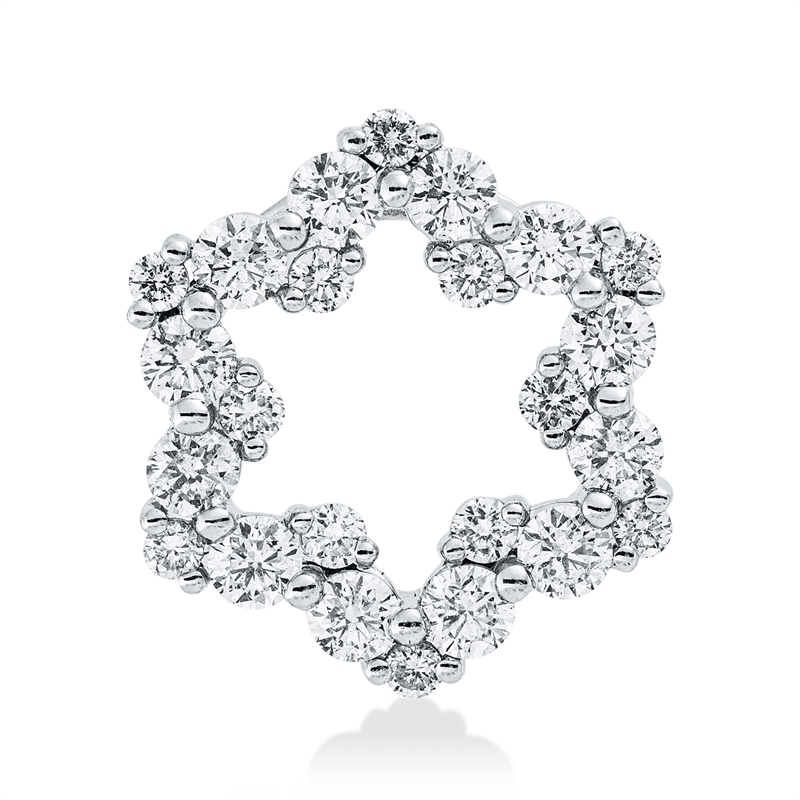 Anhänger 14 kt WG, 24 Brill. 1,01 ct, W-si