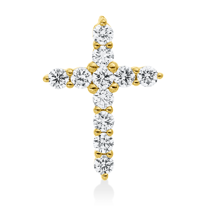 Anhänger 14 kt GG, 11 Brill. 0,26 ct, W-si/pi