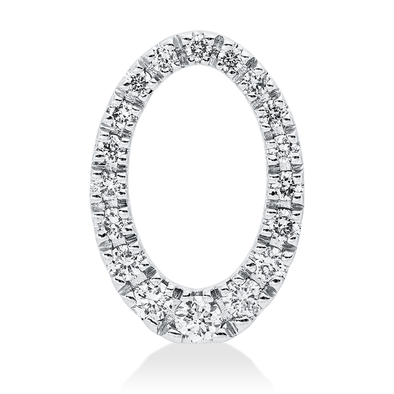 Anhänger 14 kt WG, 18 Brill. 0,36 ct, W-si