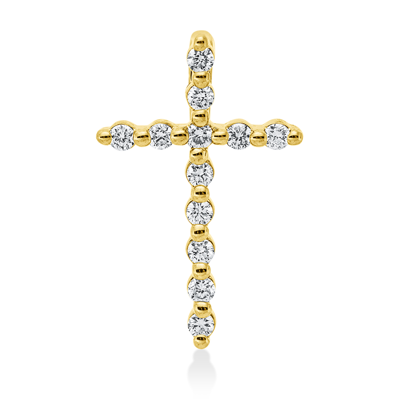 Anhänger 14 kt GG, 12 Brill. 0,13 ct, W-si/pi