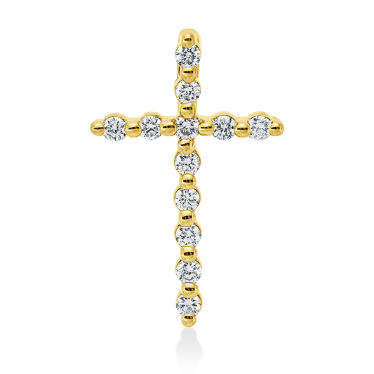 Anhänger 14 kt GG, 12 Brill. 0,13 ct, W-si/pi