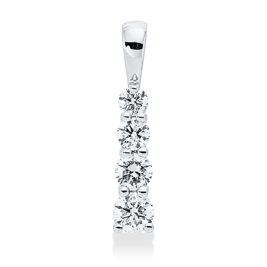 Anhänger 14 kt WG, 1 Brill. 0,07 ct, W-si, 1 Brill. 0,09 ct, W-si, 1 Brill. 0,13 ct, W-si, 1 Brill. 0,05 ct, W-si