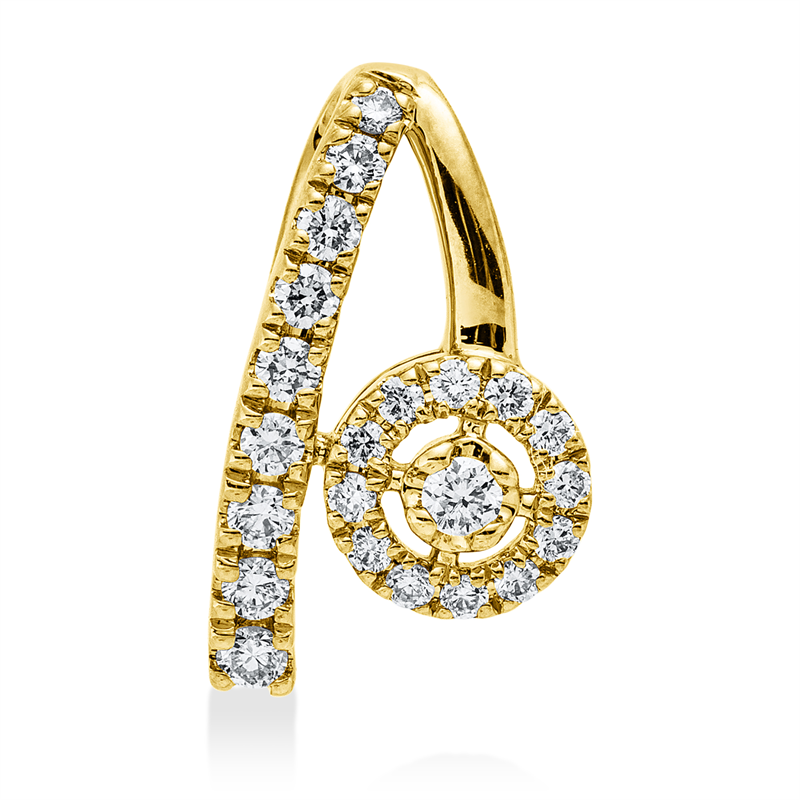 Anhänger 14 kt GG, 22 Brill. 0,18 ct, W-si/pi